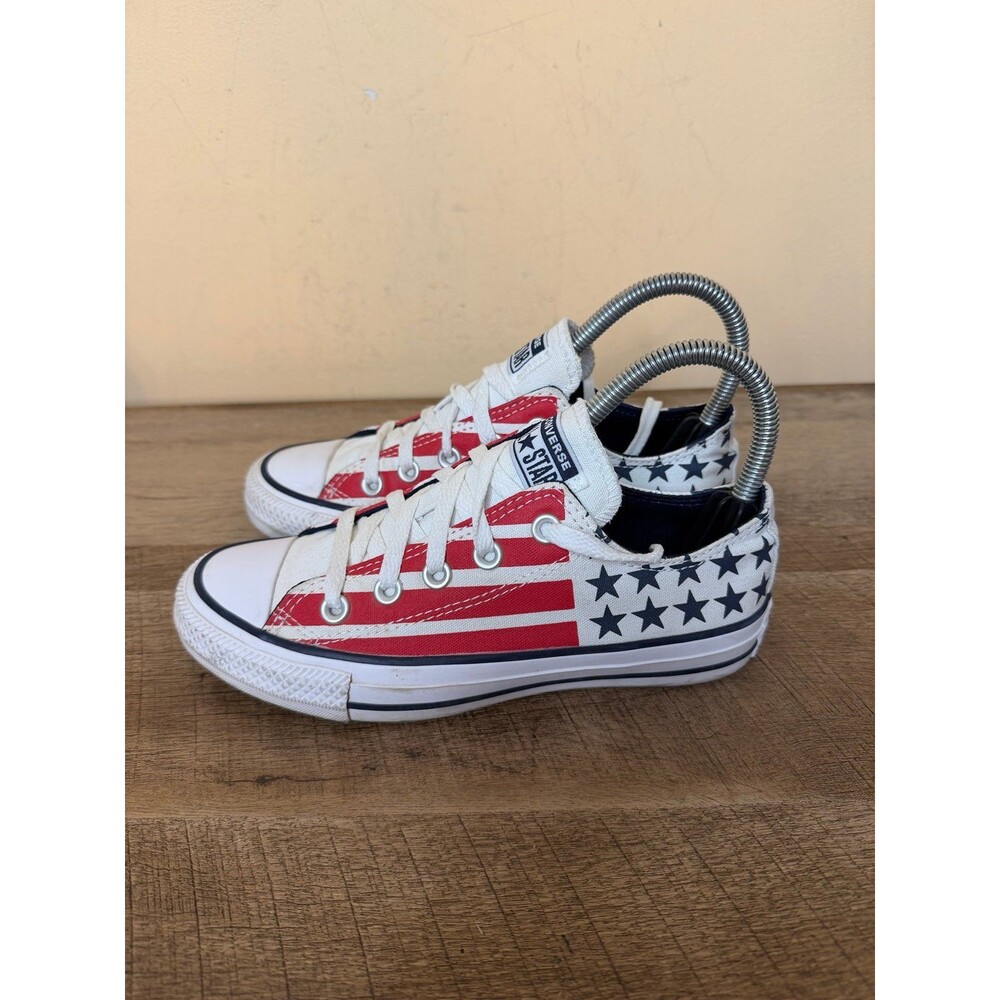 Converse Red White & Blue Stars & Stripes U.S. Flag Ox Low Shoes Womens 5
